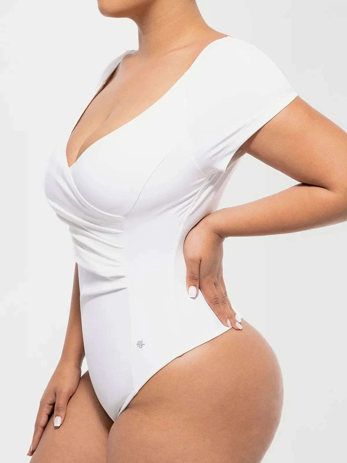 Shapewear Portrait Neckline Draped Sculpting Bodysuit - Image 17