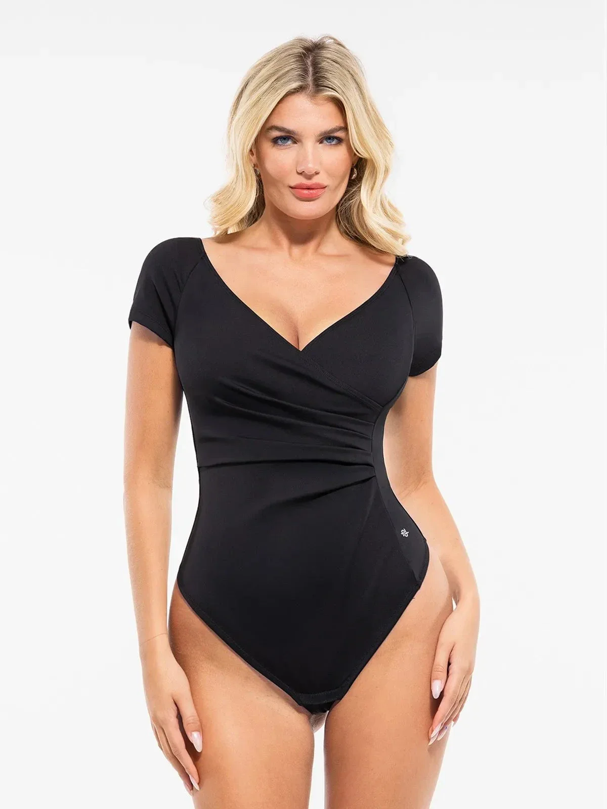 Shapewear Portrait Neckline Draped Sculpting Bodysuit - Image 3