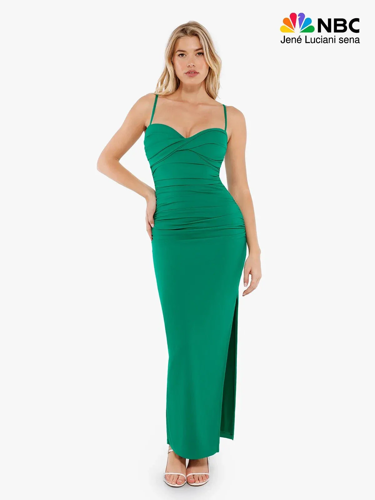 Shapewear Ruched Bias Twist Tummy Control Maxi Dress - Image 13