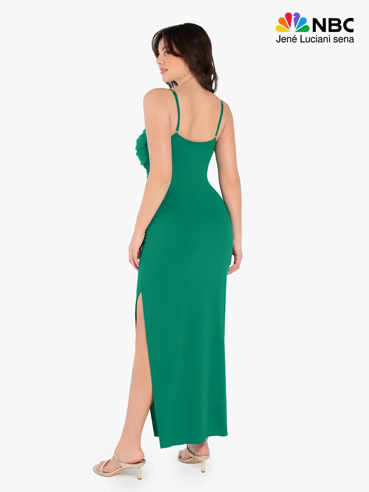 Shapewear Ruched Bias Twist Tummy Control Maxi Dress - Image 18