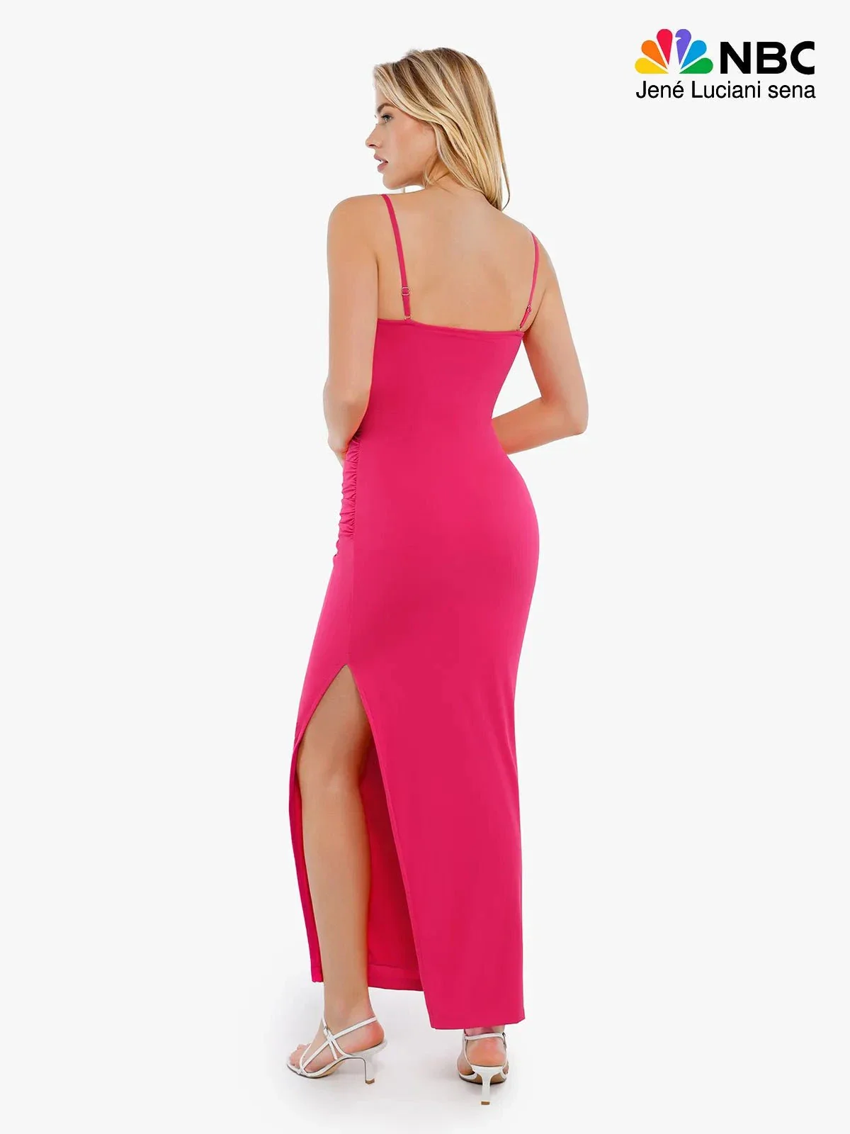 Shapewear Ruched Bias Twist Tummy Control Maxi Dress - Image 5