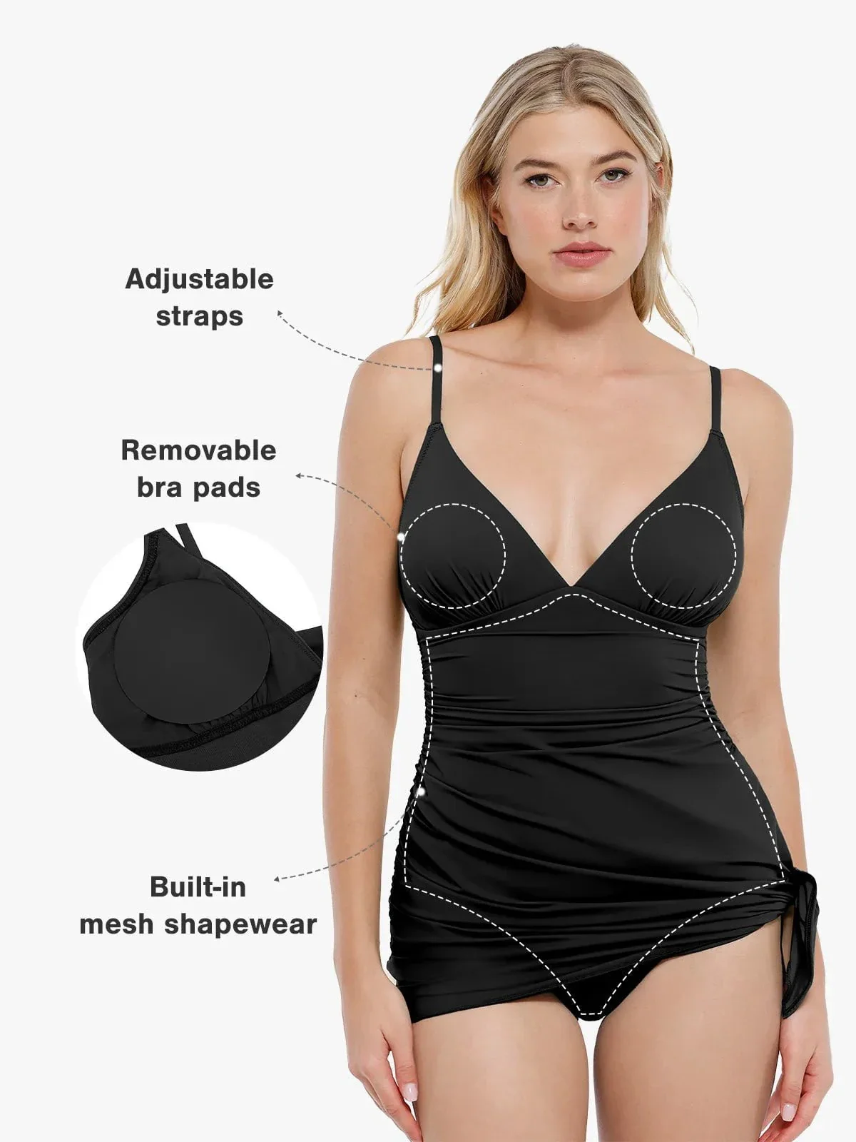 Shapewear Ruched Convertible One-Piece Swimsuit - Image 13