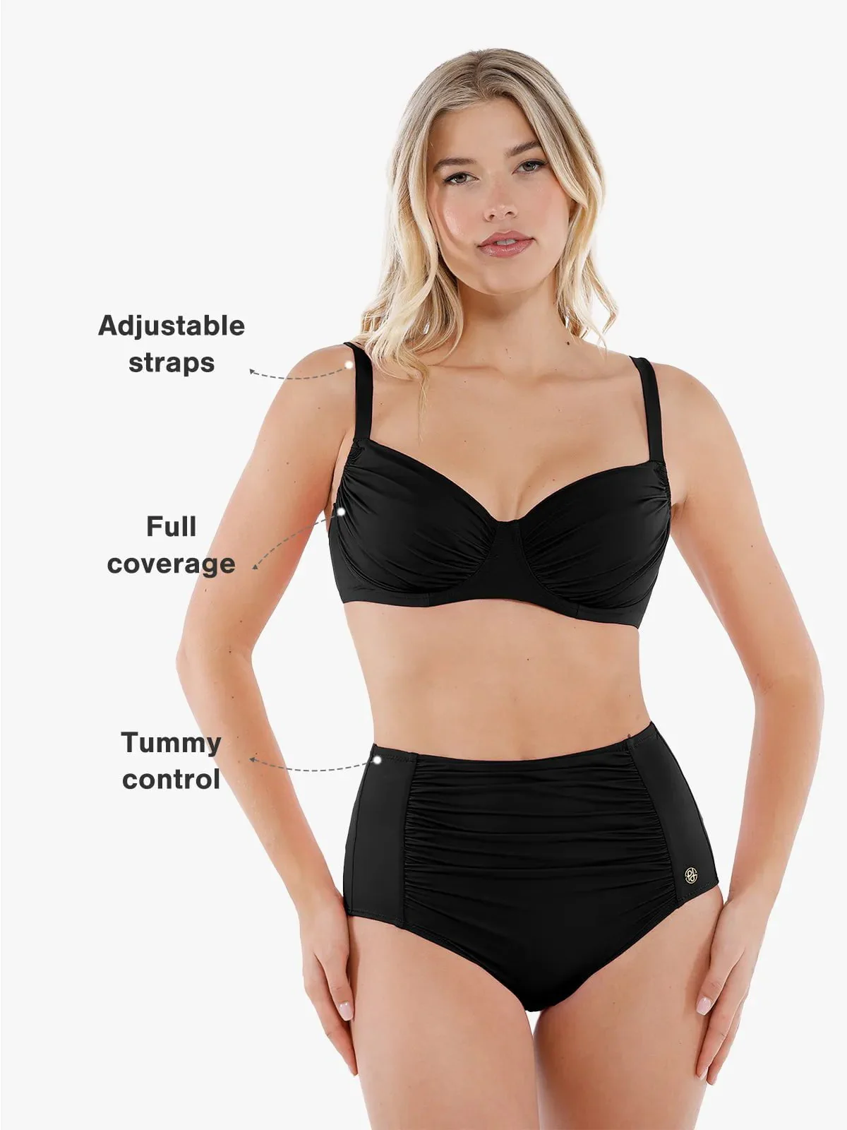 Shapewear Ruched Tummy Control Bikini Set - Image 30