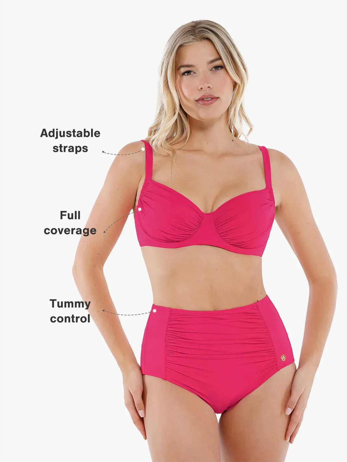 Shapewear Ruched Tummy Control Bikini Set - Image 35