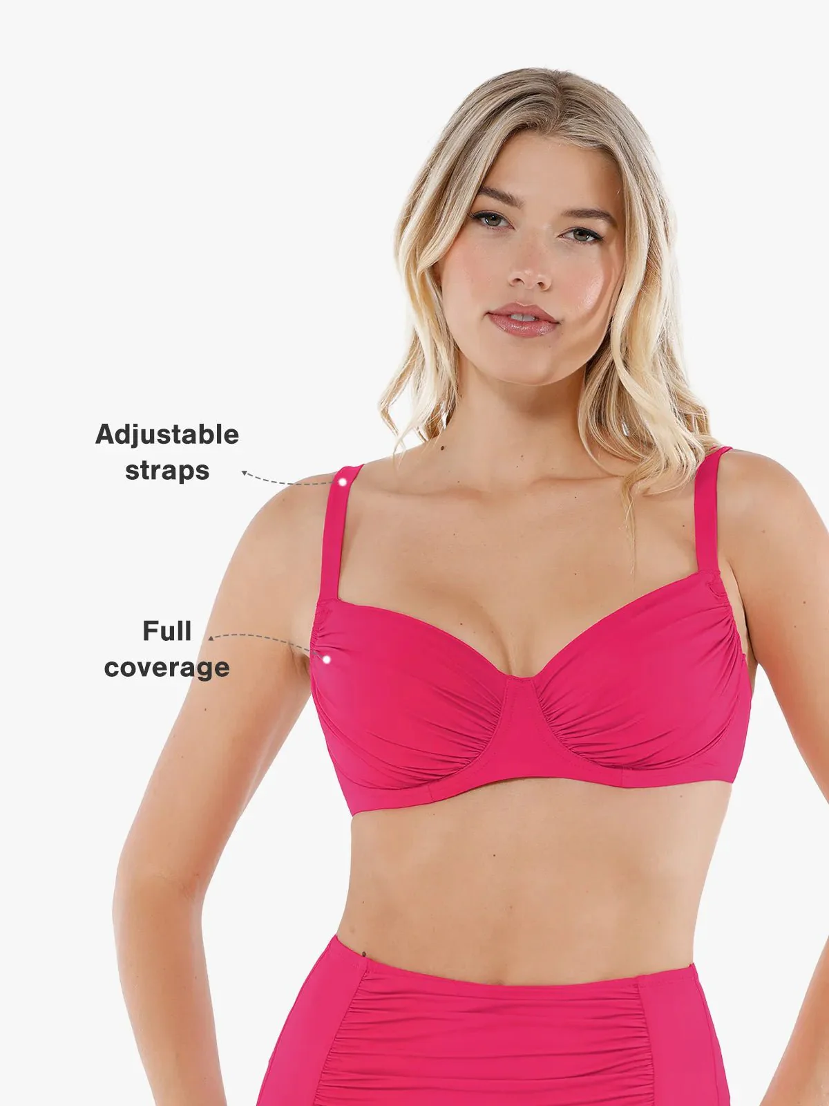 Shapewear Ruched Underwire Bikini Top - Image 20