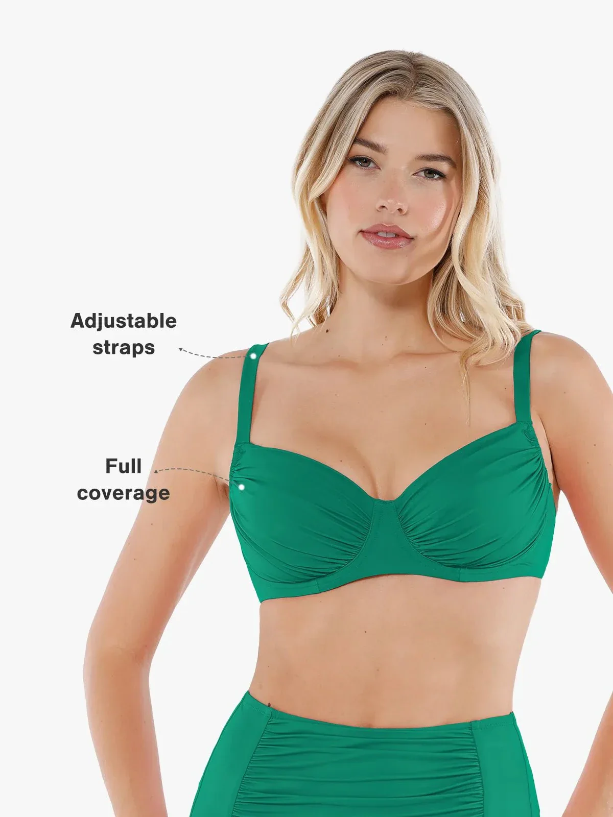 Shapewear Ruched Underwire Bikini Top - Image 29