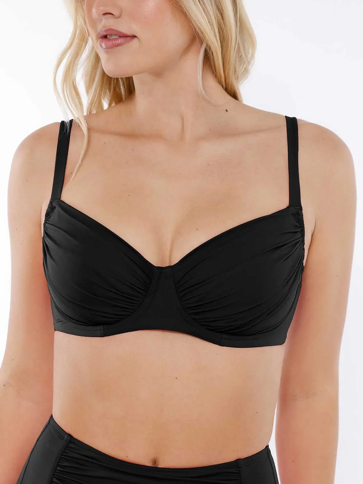 Shapewear Ruched Underwire Bikini Top - Image 9