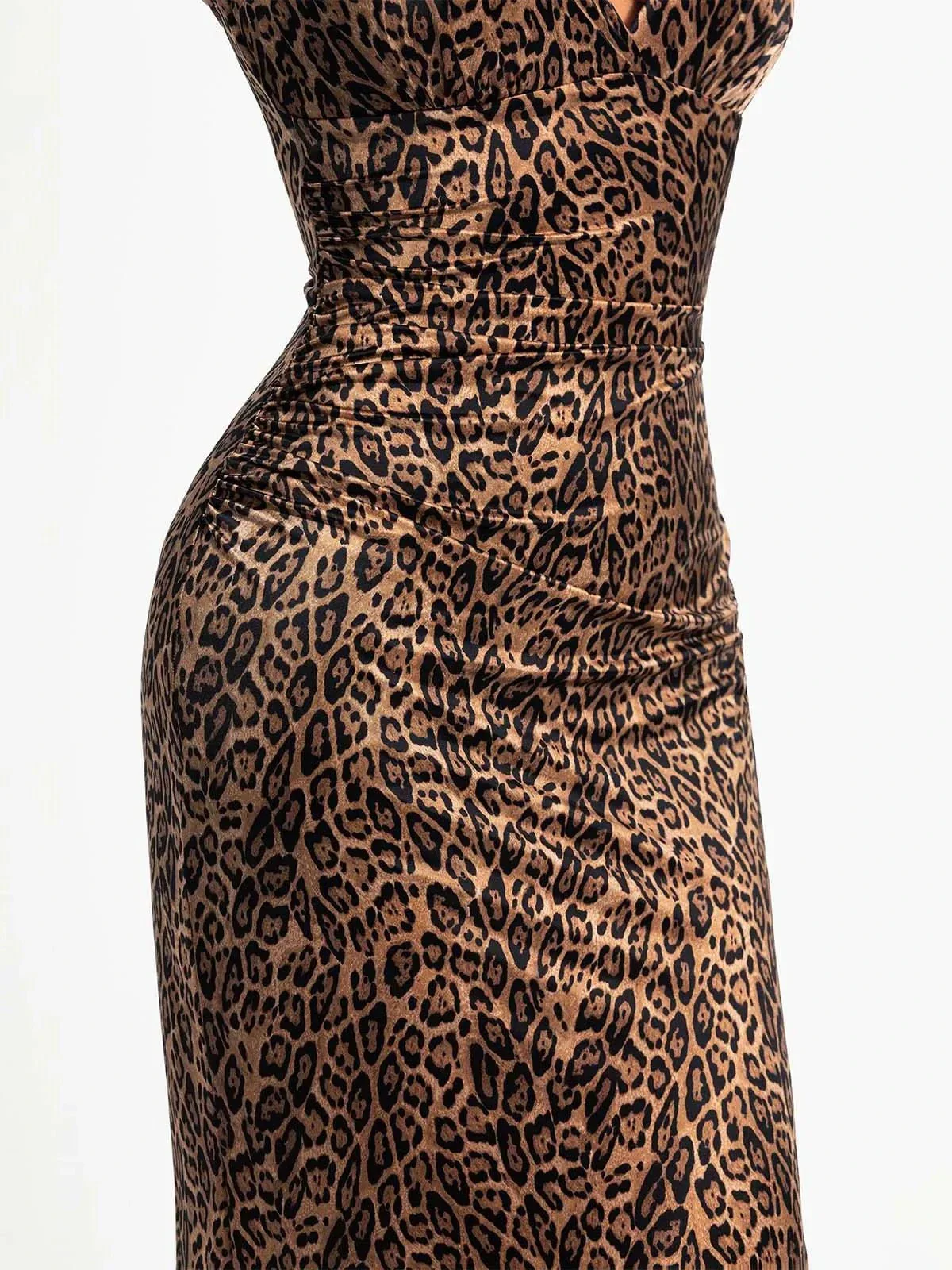 Shapewear Satin Deep-V Front Slit Maxi Dress - Image 21