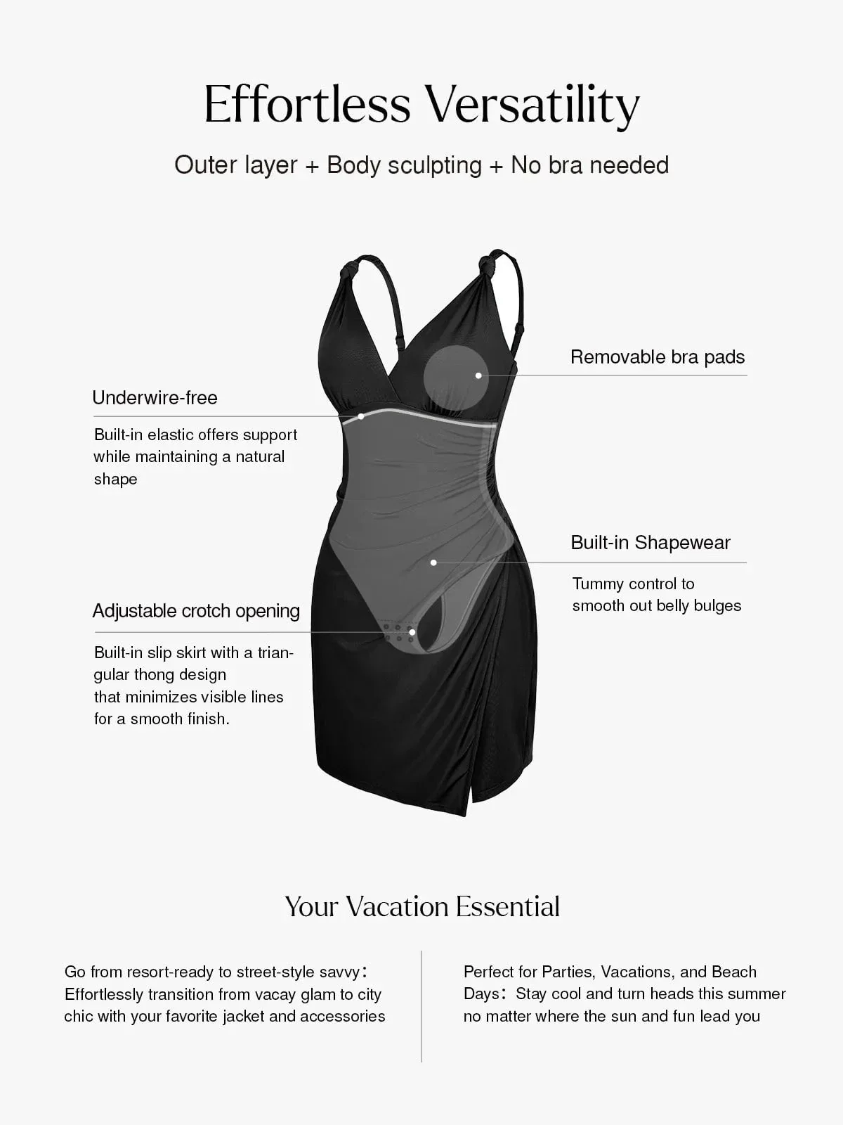 Shapewear Sculpting Side Slit Mini Dress - Image 3