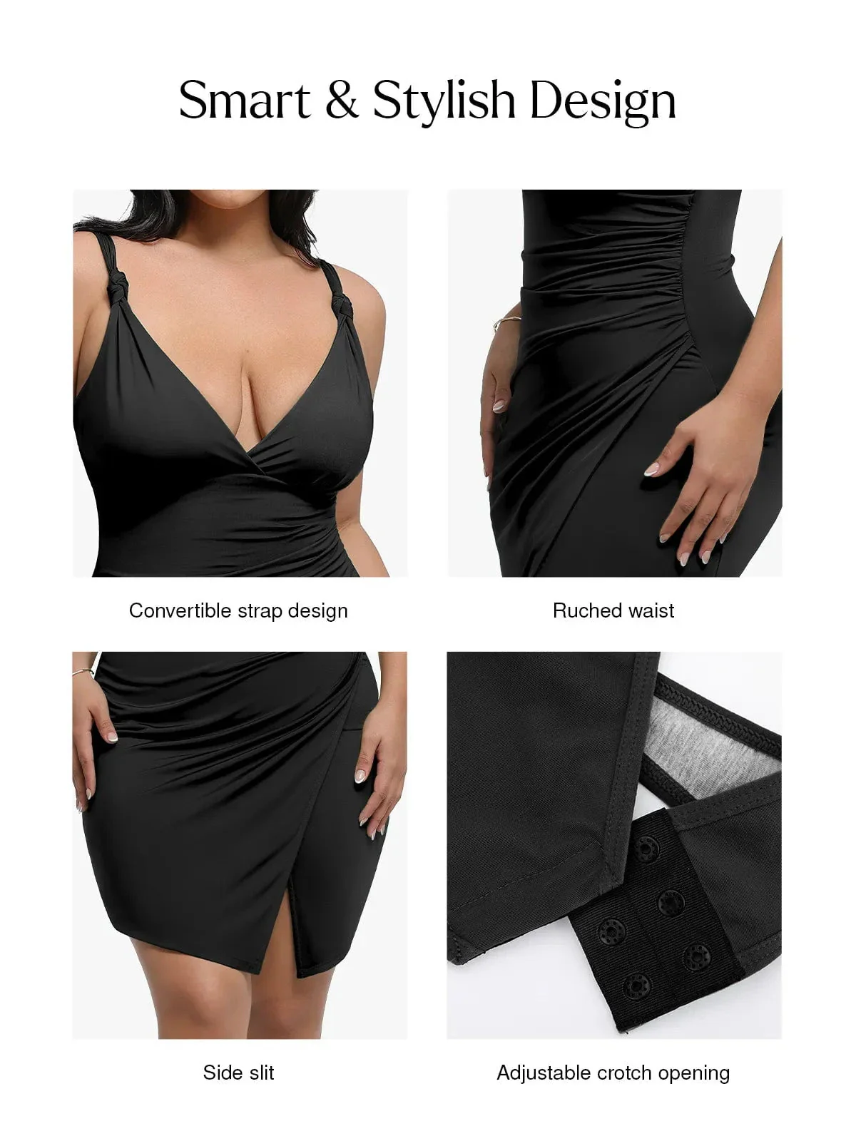 Shapewear Sculpting Side Slit Mini Dress - Image 4