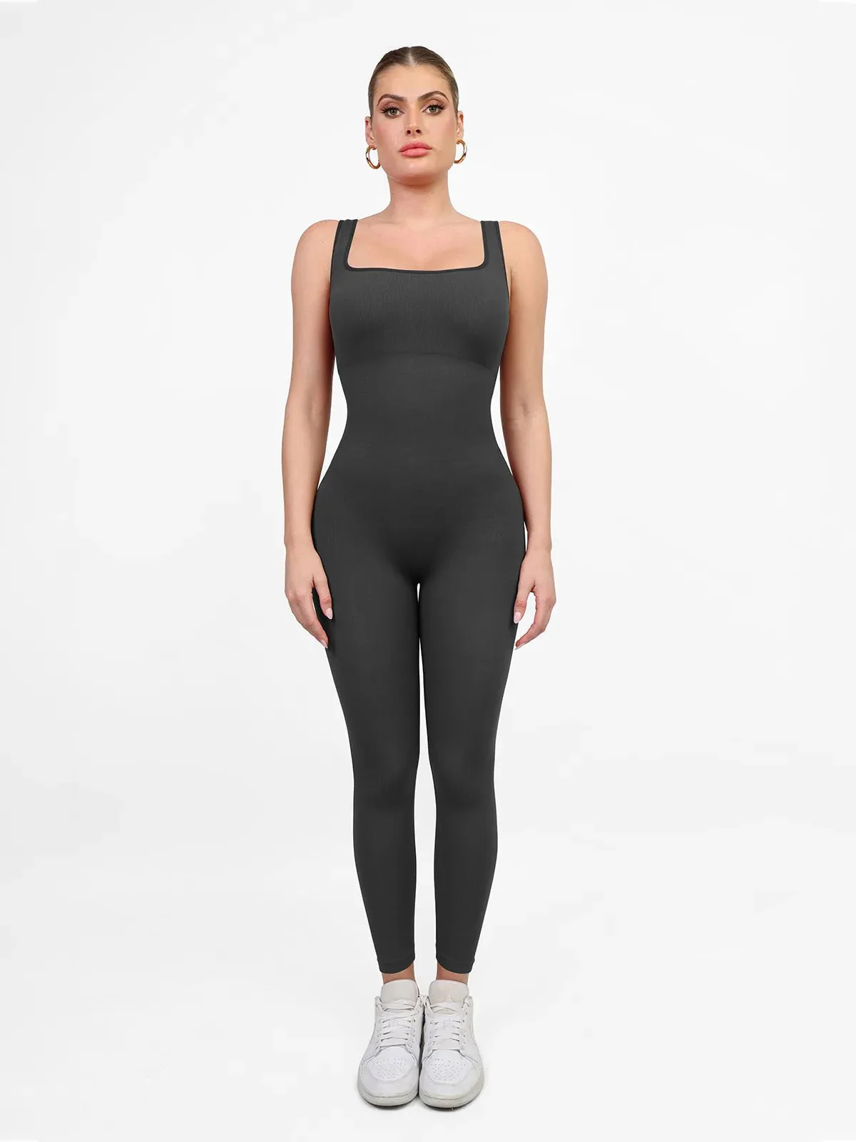 Shapewear Seamless Square Neck Butt Lift Workout Jumpsuit - Image 5