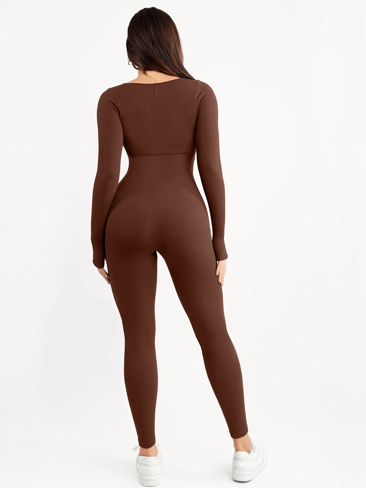 Shapewear Seamless Thumb Hole Long Sleeve Jumpsuit - Image 13