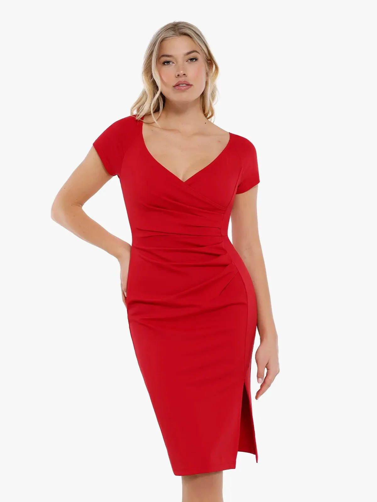 Shapewear Short Sleeve Perfect Form Sheath Dress - Image 20
