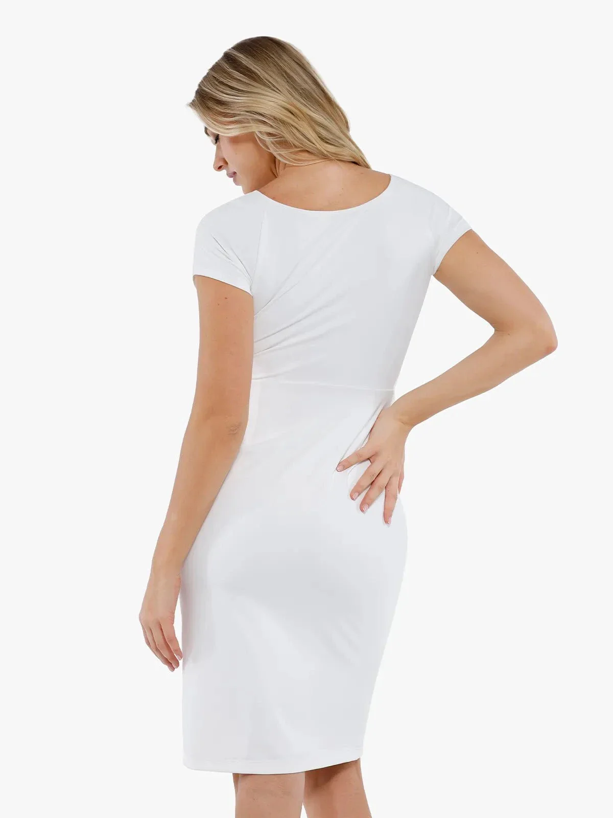 Shapewear Short Sleeve Perfect Form Sheath Dress - Image 25