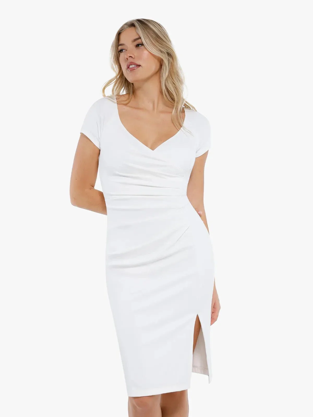 Shapewear Short Sleeve Perfect Form Sheath Dress - Image 26