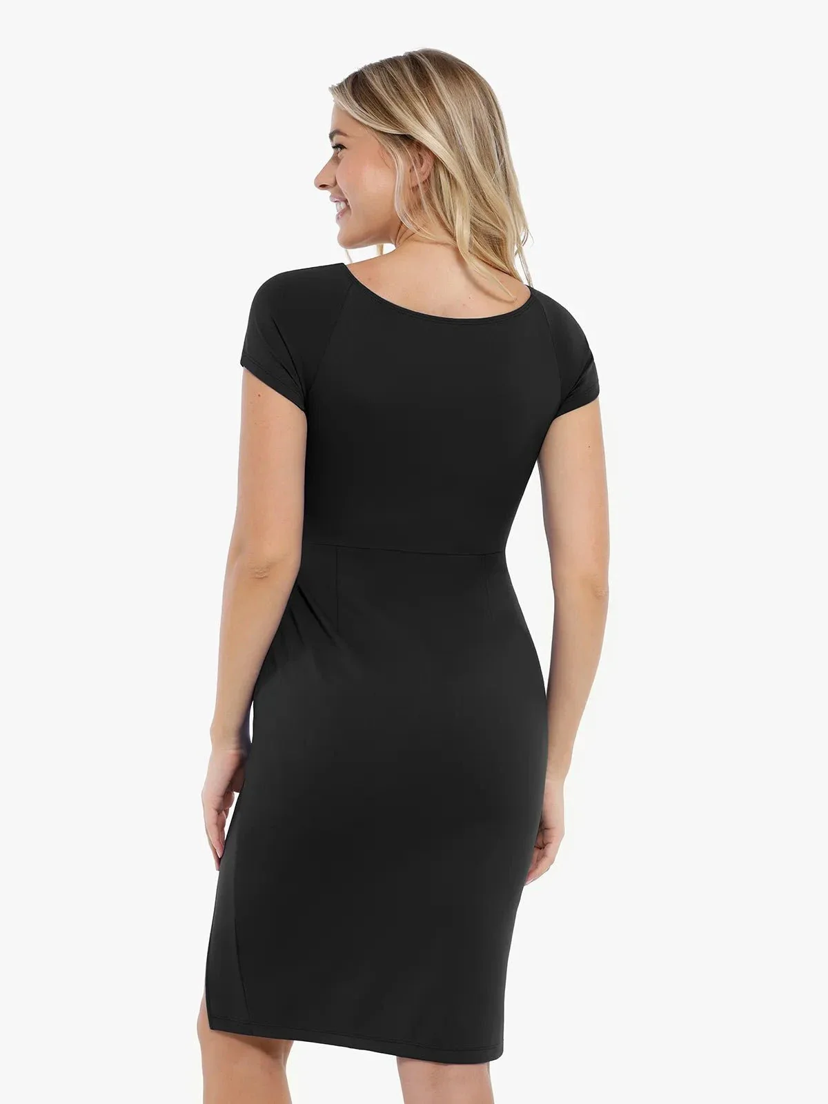 Shapewear Short Sleeve Perfect Form Sheath Dress - Image 7