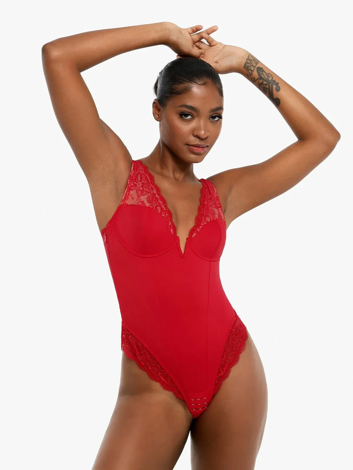 Day To Night Set Tummy Control Bodysuit Built-in Shapewear Pants - Image 32