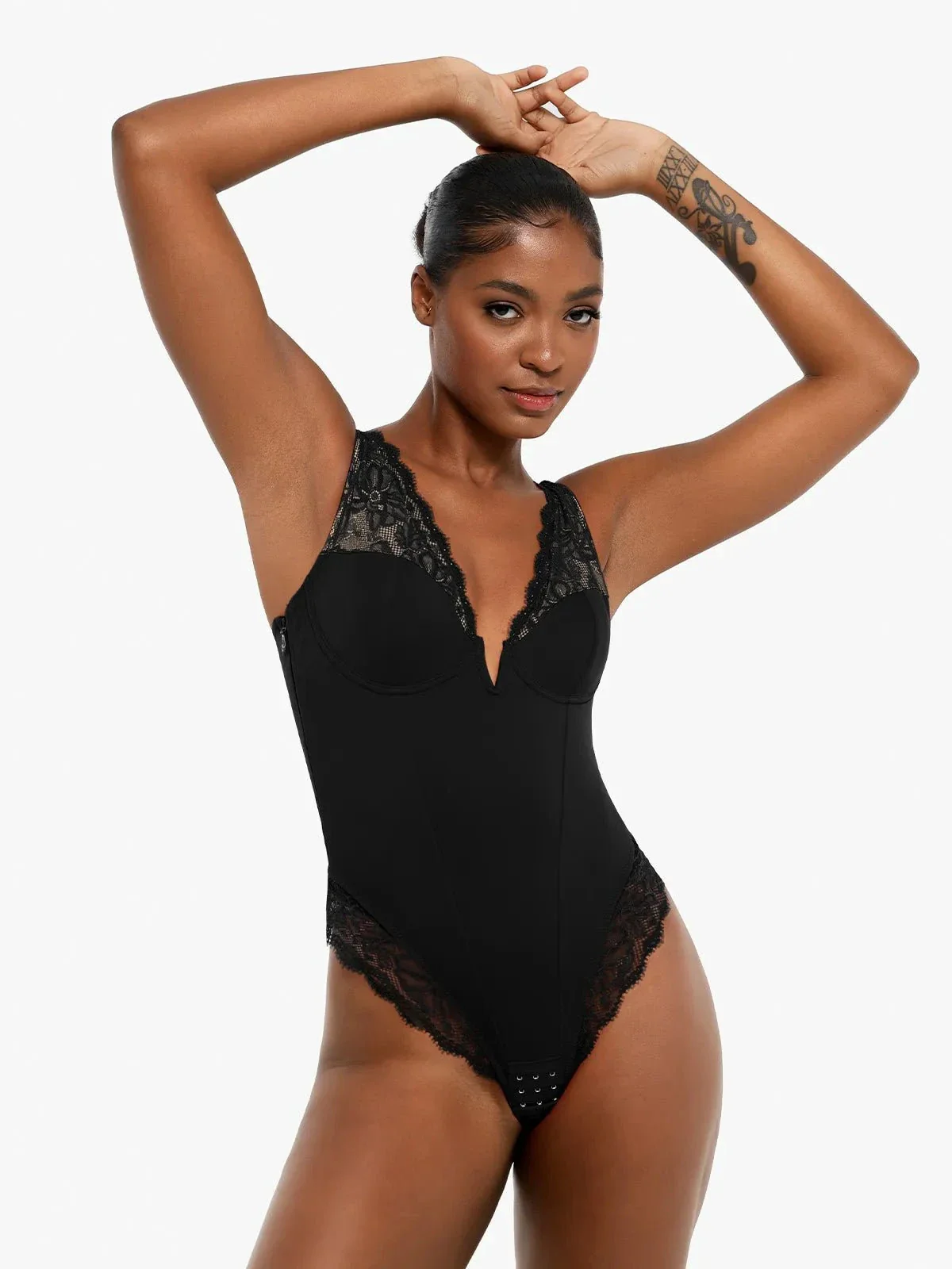 Day To Night Set Tummy Control Bodysuit Built-in Shapewear Pants - Image 34