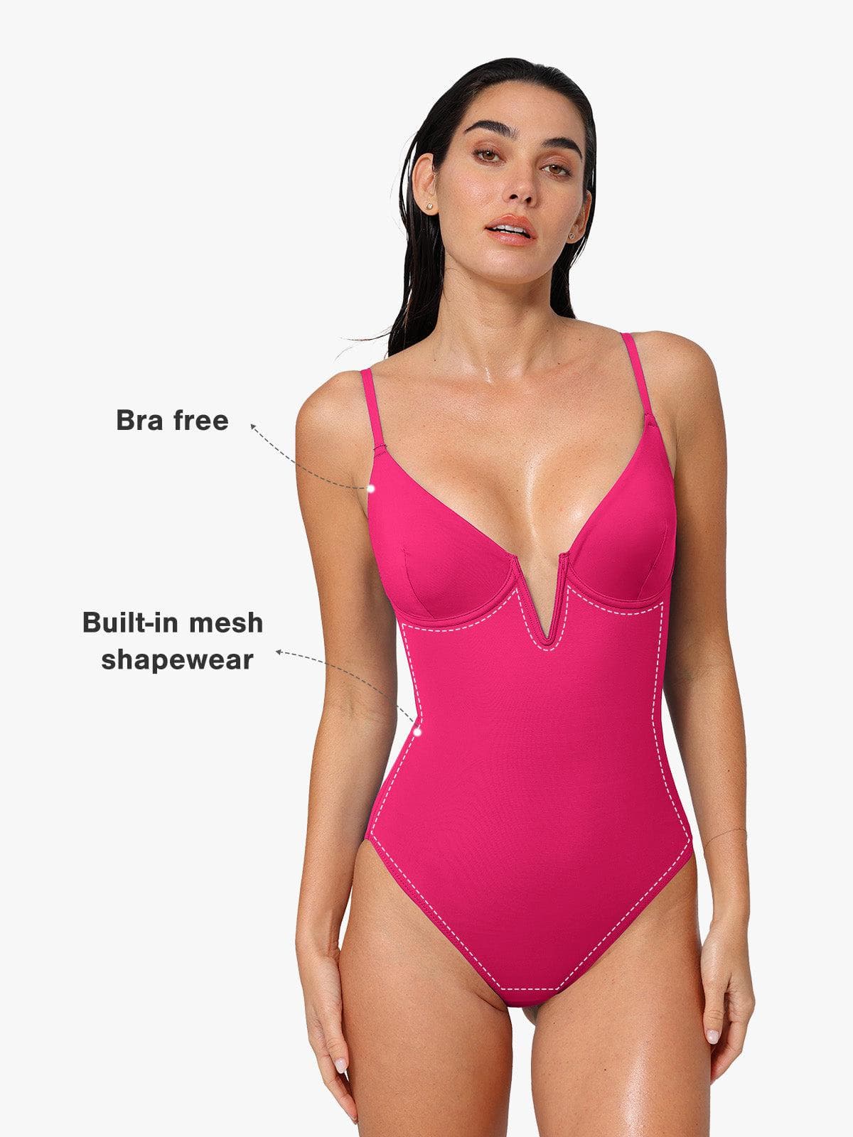 Shapewear Slimming One-Piece Swimsuit Mesh Coverup Set - Image 14