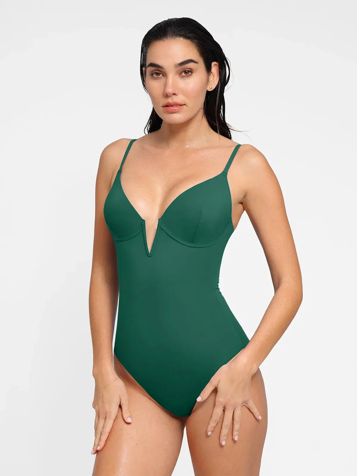 Shapewear Slimming One-Piece Swimsuit Mesh Coverup Set - Image 22