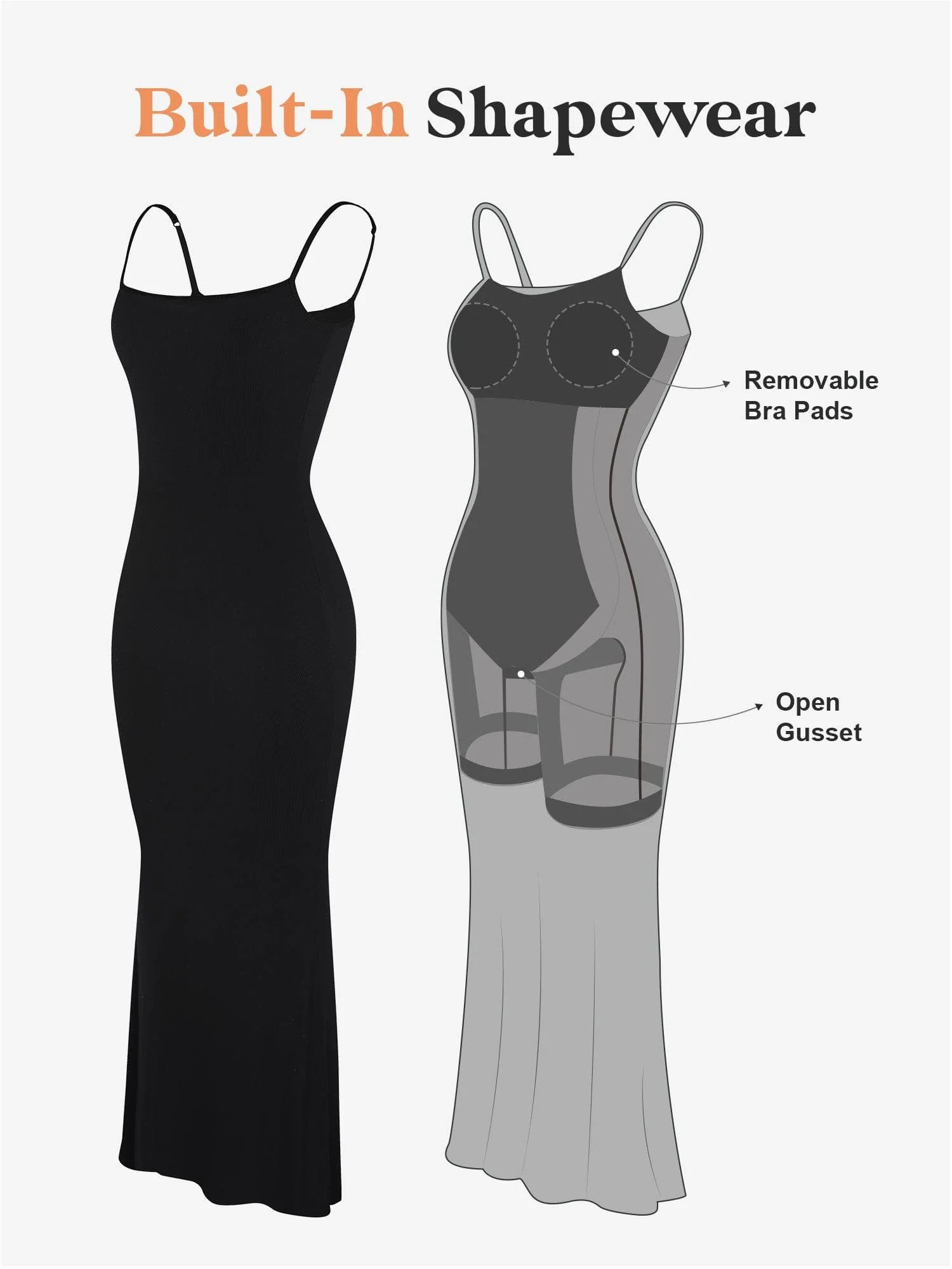 Shapewear Slip Dress Mesh Top Set - Image 15