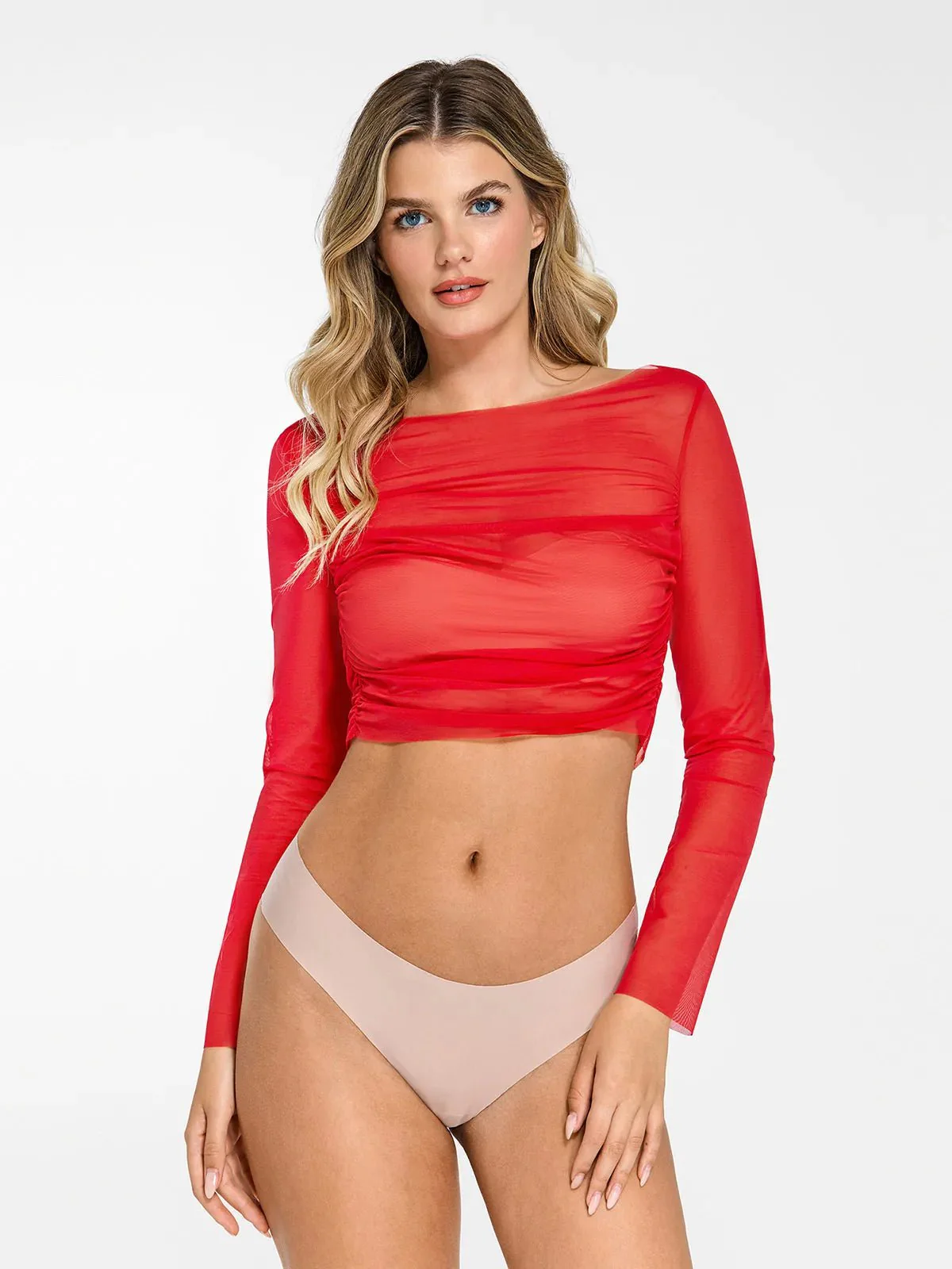 Shapewear Slip Dress Mesh Top Set - Image 23