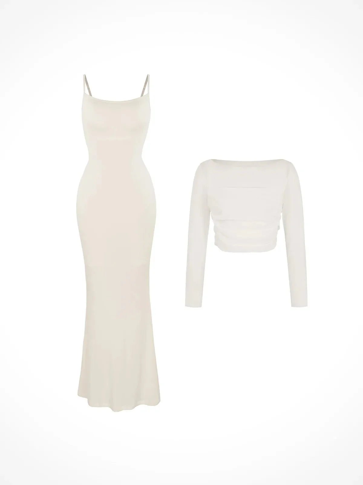 Shapewear Slip Dress Mesh Top Set - Image 5