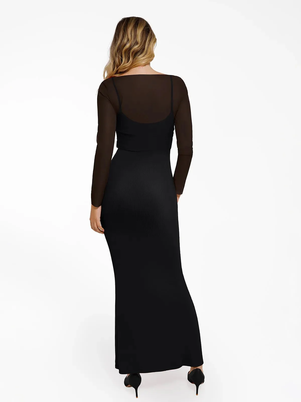 Shapewear Slip Dress Mesh Top Set - Image 8