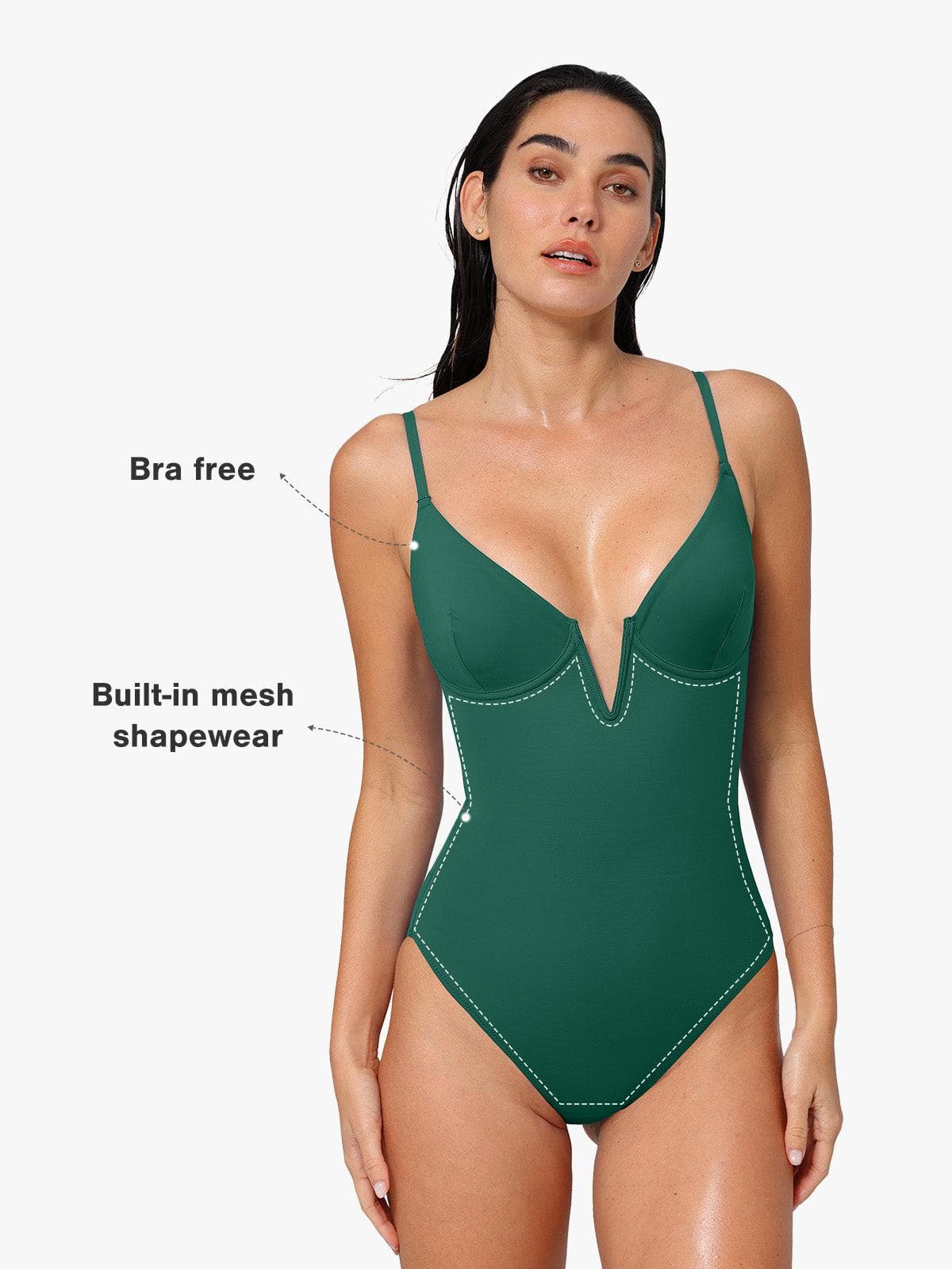 Shapewear Solid Sculpting One-Piece Swimsuit - Image 2