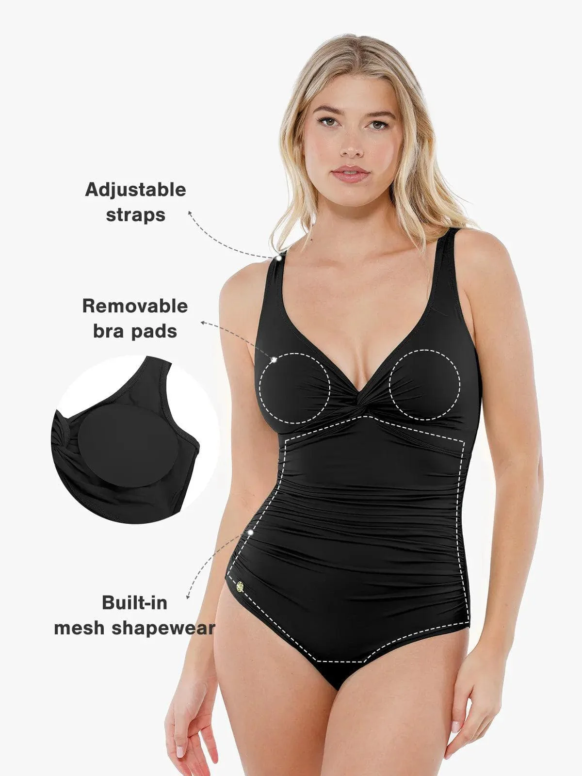 Shapewear Solid Sculpting One-Piece Swimsuit - Image 37