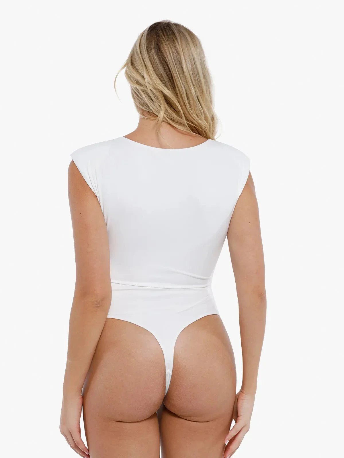 Shapewear Square Neck Padded Shoulder Slimming Bodysuit - Image 18