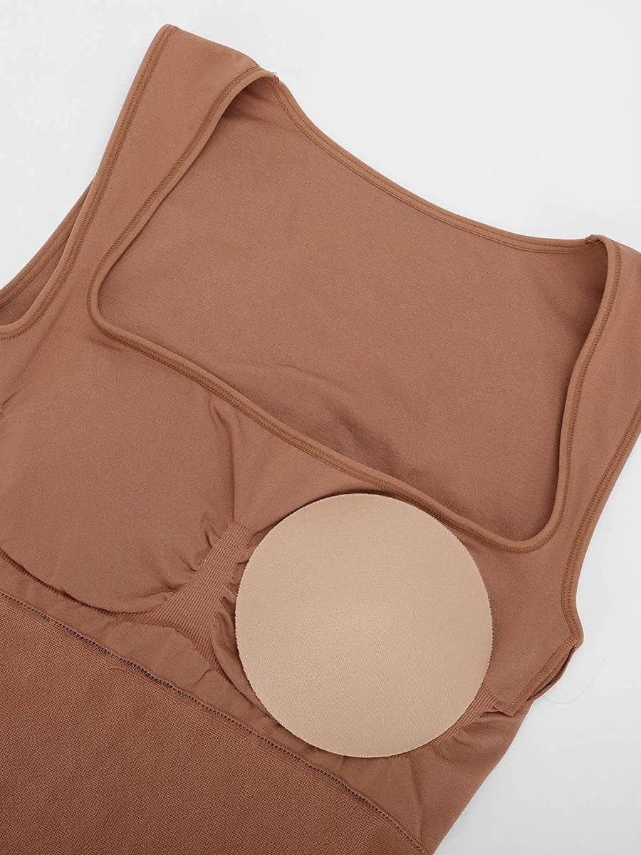Shapewear Square Neck Sleeveless Slimming Midi Dress - Image 26