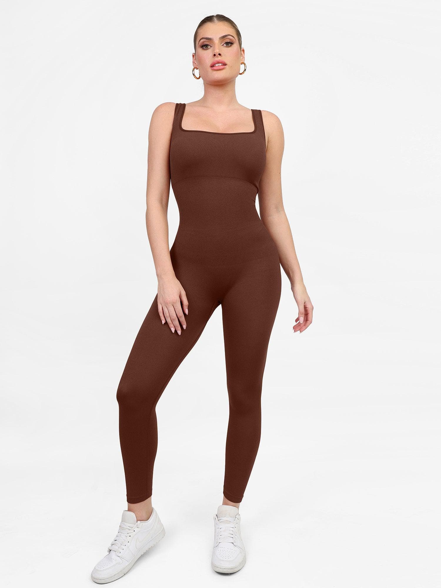 Shapewear Square Neck Seamless Tank Workout Jumpsuit - Image 34