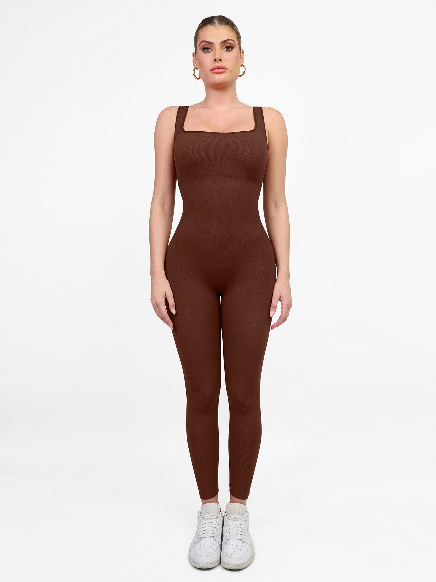 Shapewear Square Neck Seamless Tank Workout Jumpsuit - Image 40