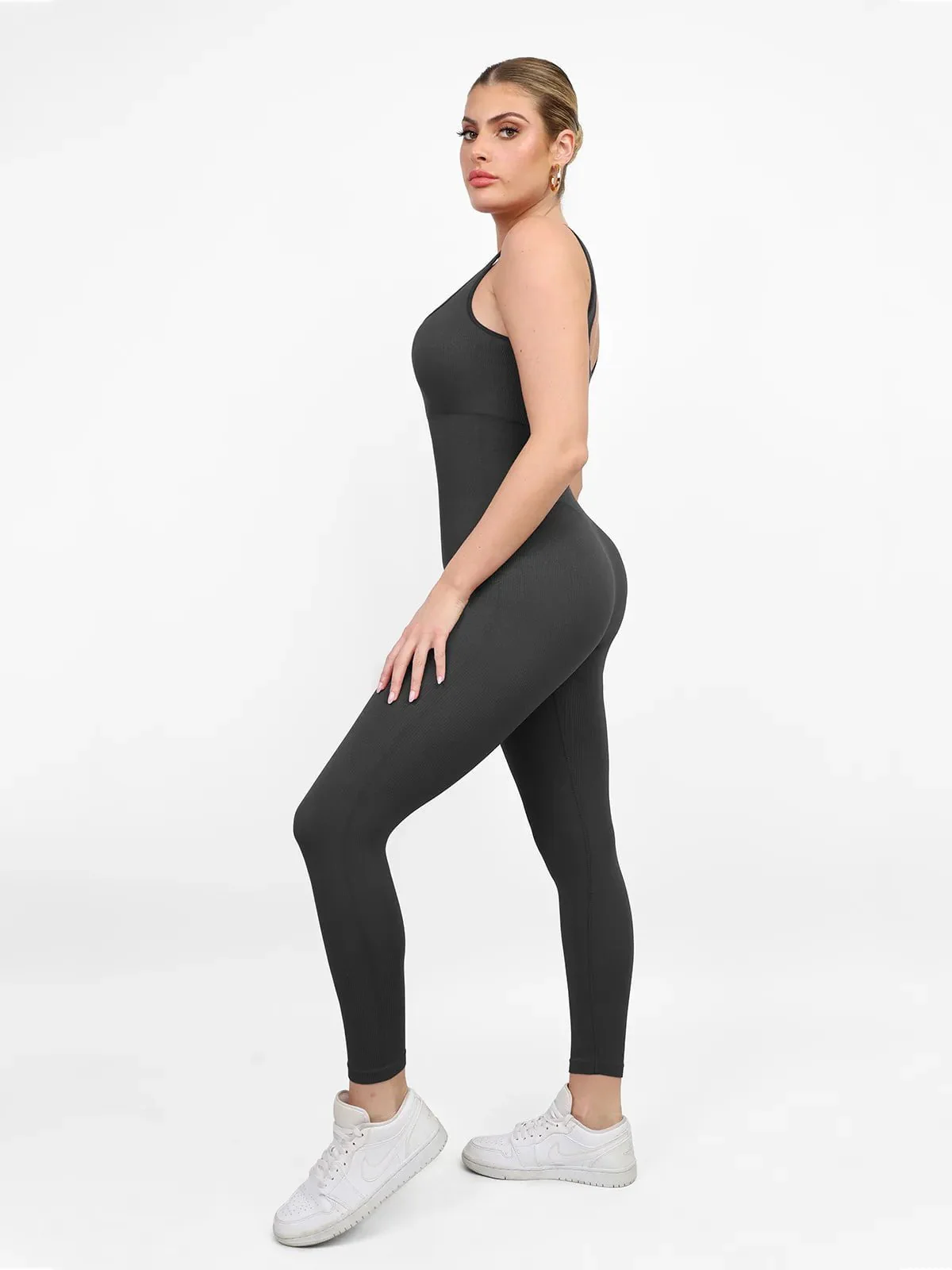 Shapewear Square Neck Seamless Tank Workout Jumpsuit - Image 8