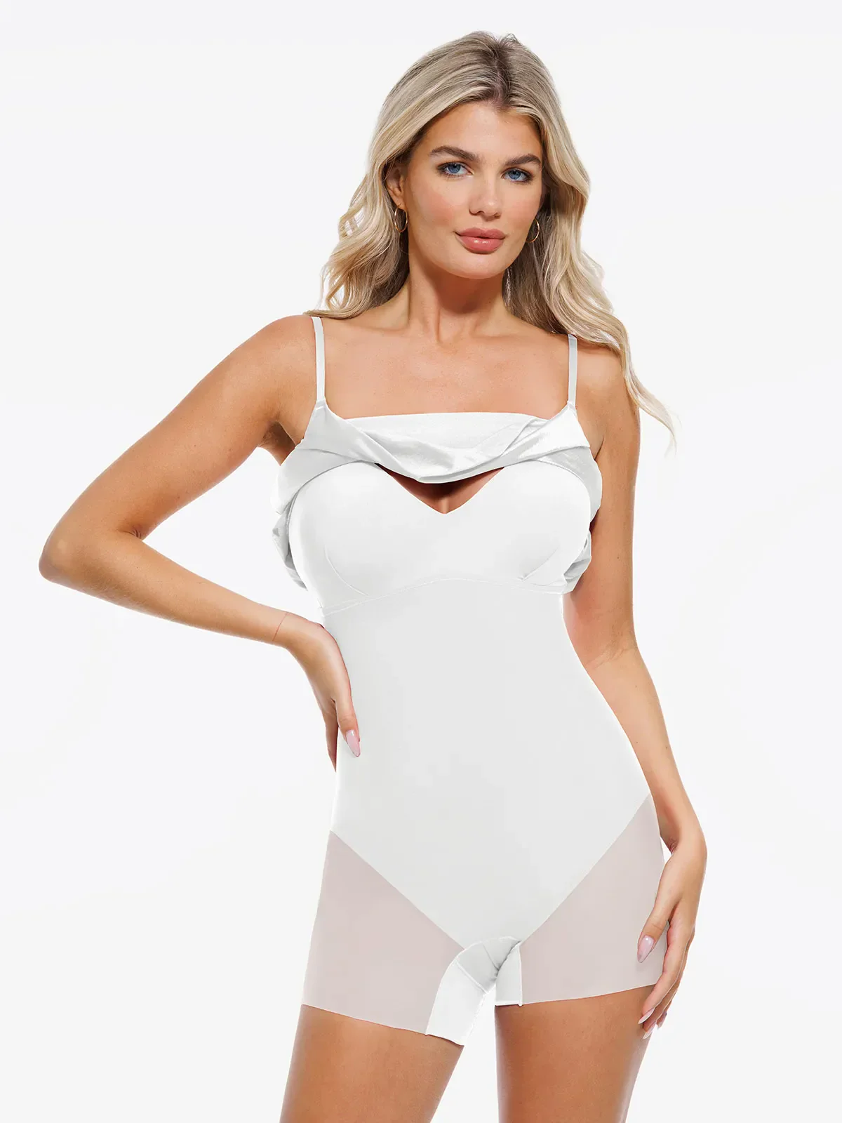 Shapewear Strappy Cowl Neck Tummy Control Flare Dress - Image 13