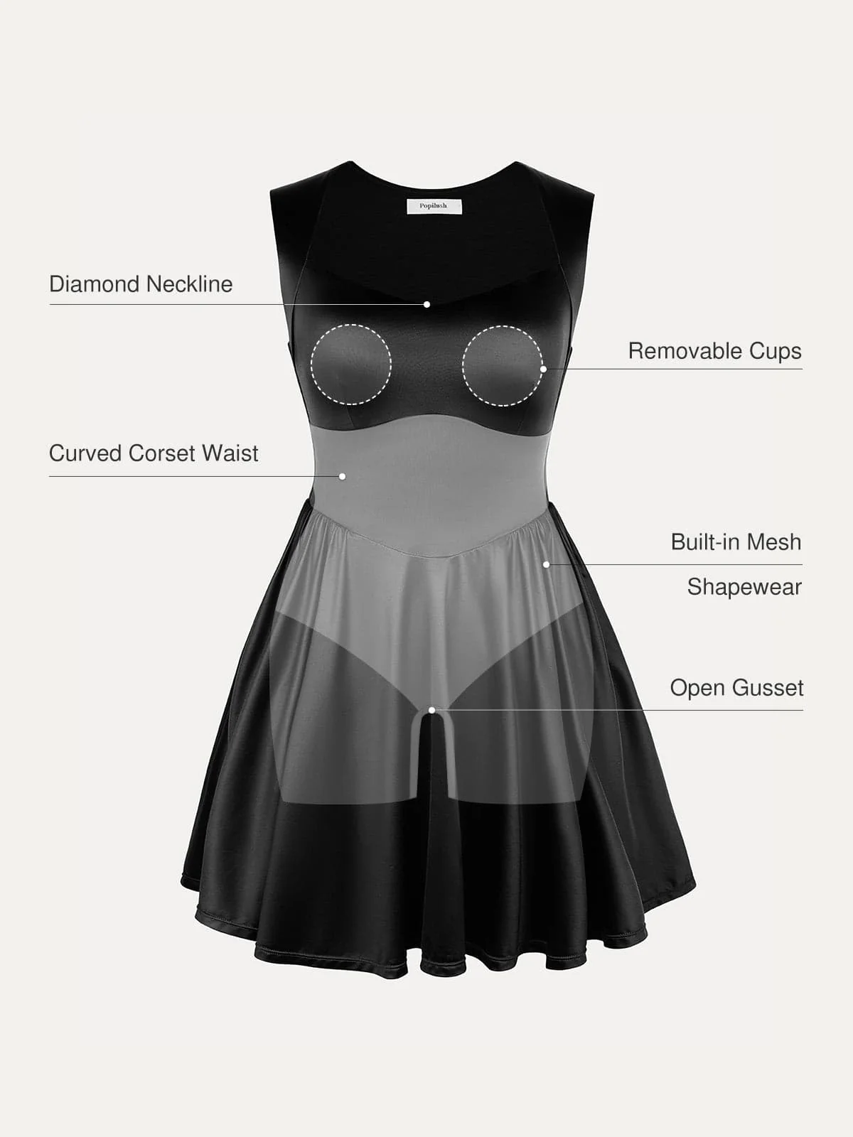Shapewear Sweetheart Neckline Fit & Flare Mini Dress - Image 18