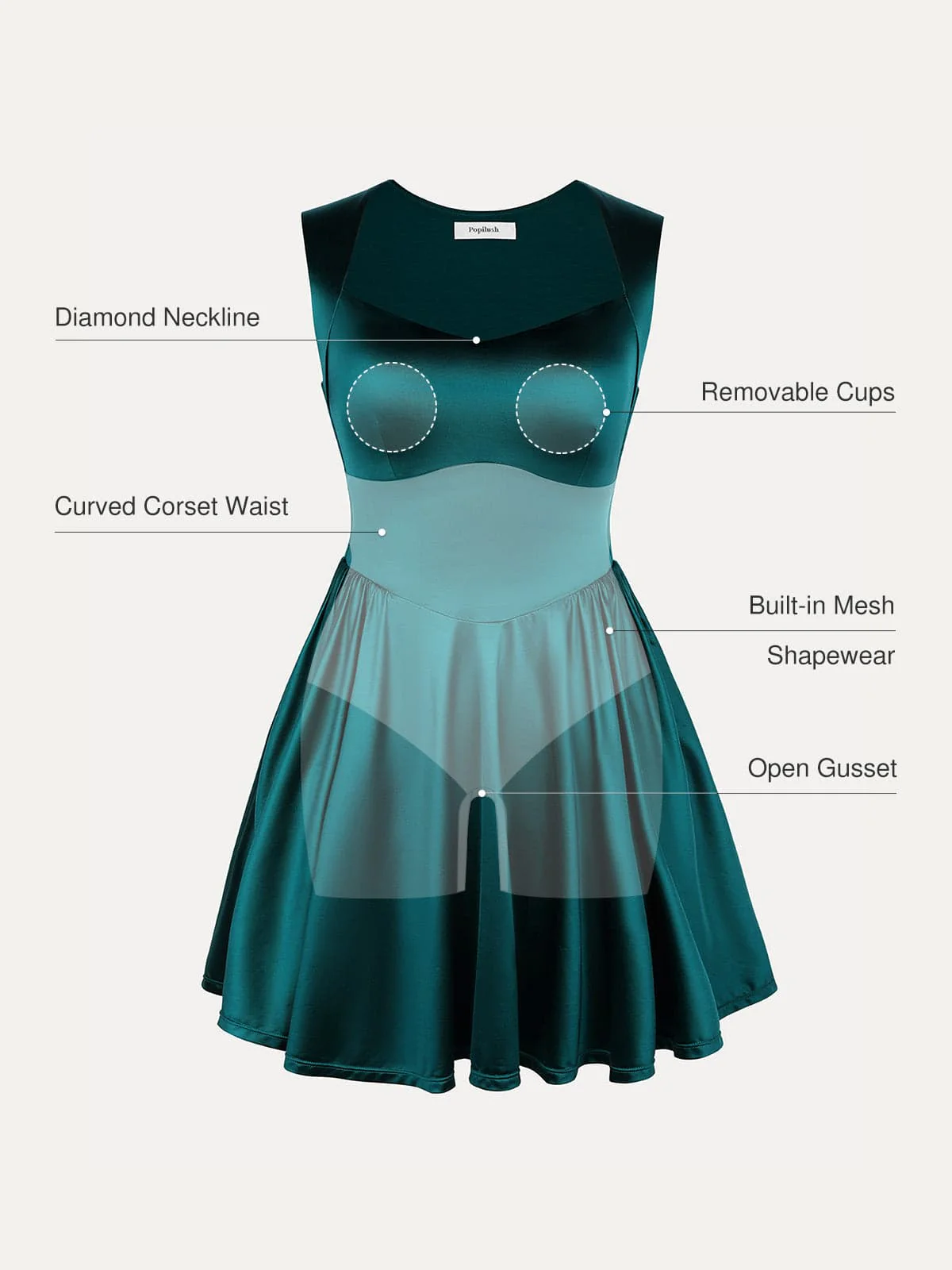 Shapewear Sweetheart Neckline Fit & Flare Mini Dress - Image 26