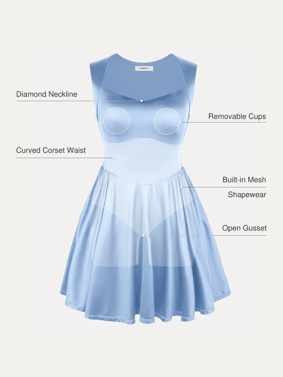 Shapewear Sweetheart Neckline Fit & Flare Mini Dress - Image 34