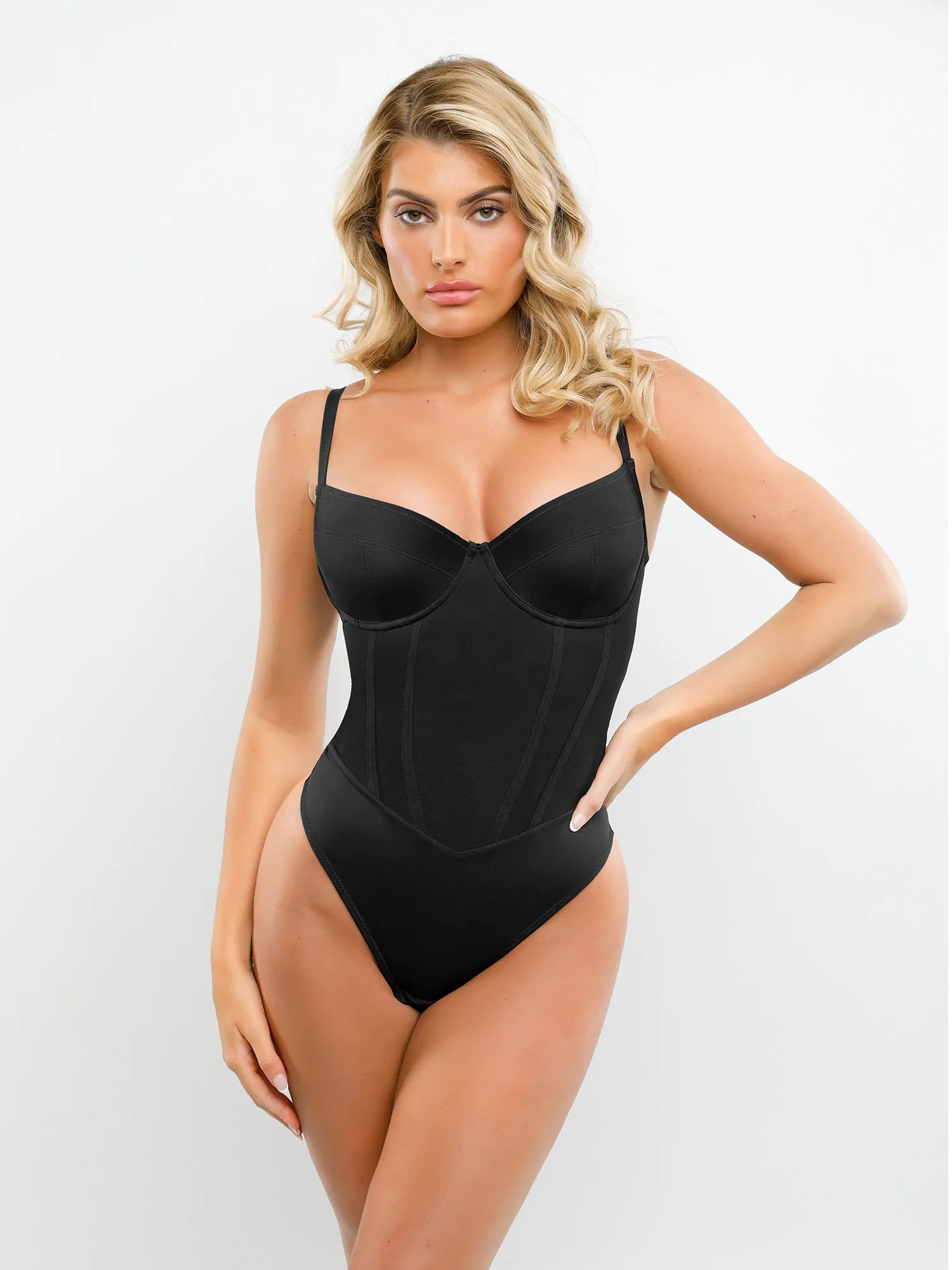 Shapewear Tummy Control Corset Thong Bodysuit - Image 12