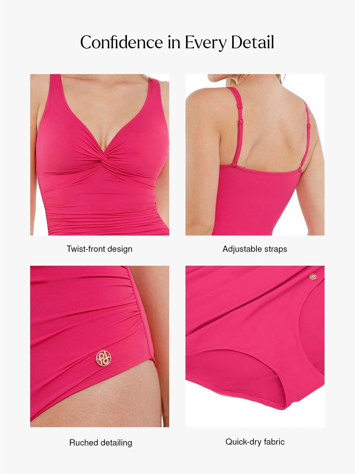Shapewear Twist Front Ruched Sculpting Swimsuit - Image 23