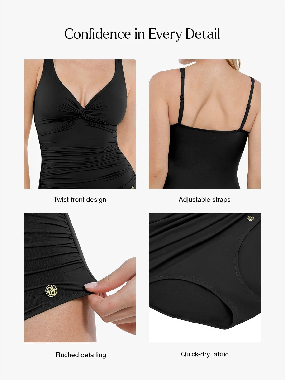 Shapewear Twist Front Ruched Sculpting Swimsuit - Image 4
