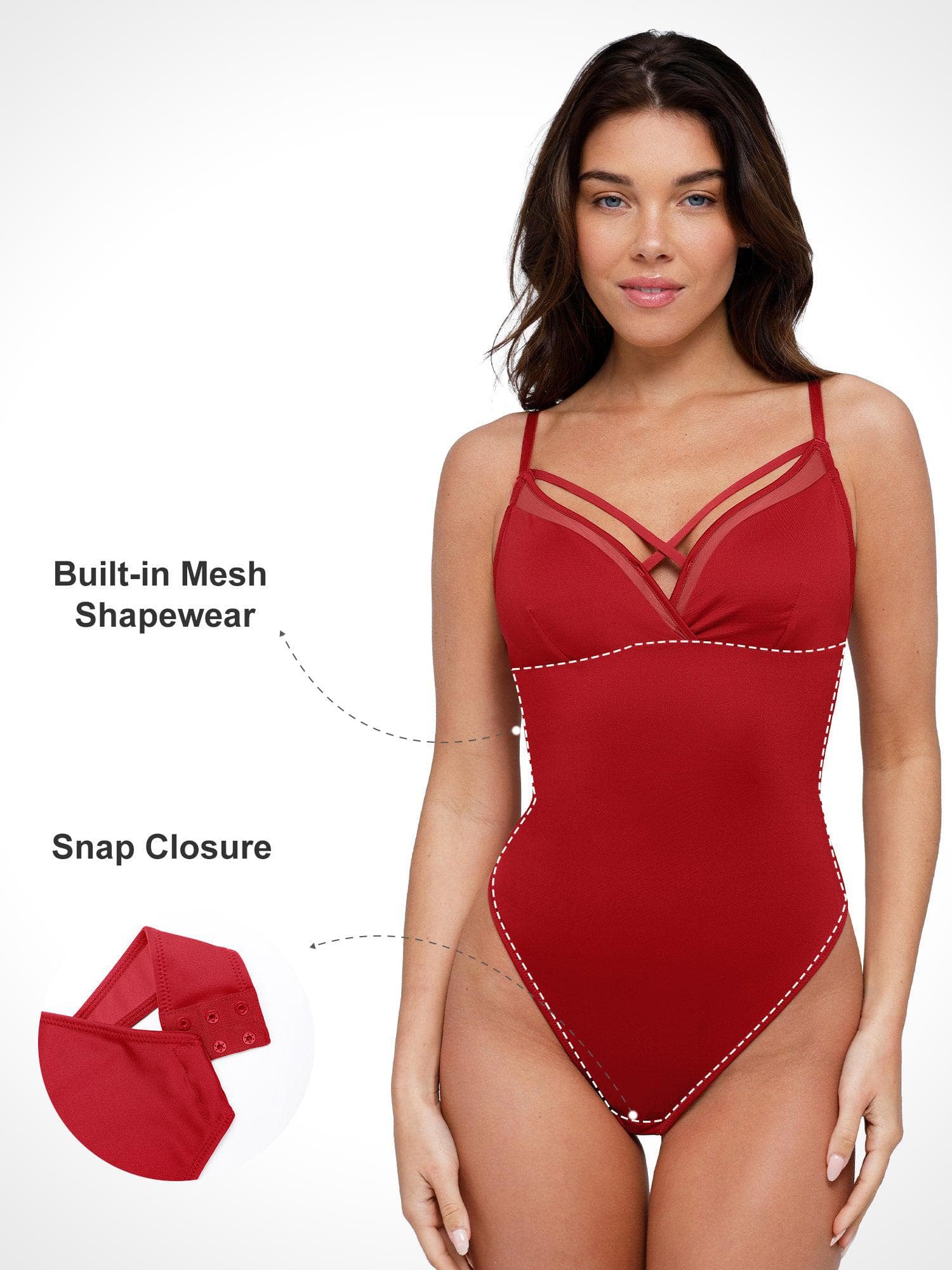 Shapewear Sheer Mesh Sleeveless Tummy Control Bodysuit - Image 10