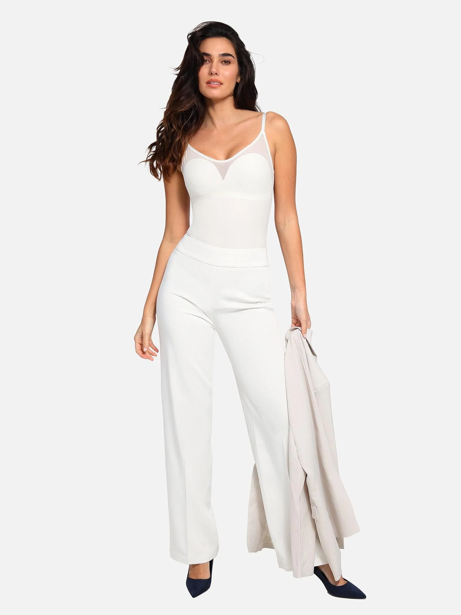Shapewear Slimming Illusion Mesh Camisole Bodysuit - Image 20