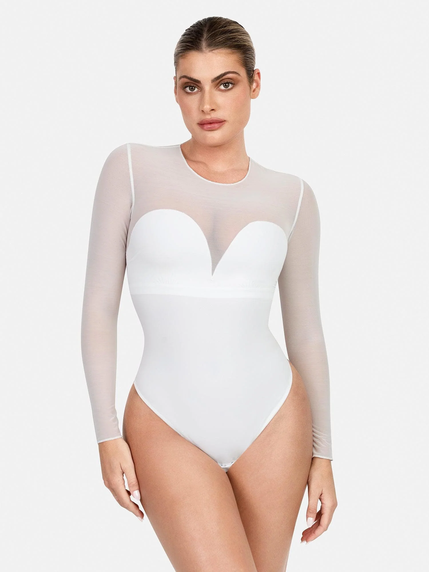 Shapewear Illusion Mesh Slimming Thong Bodysuits - Image 43