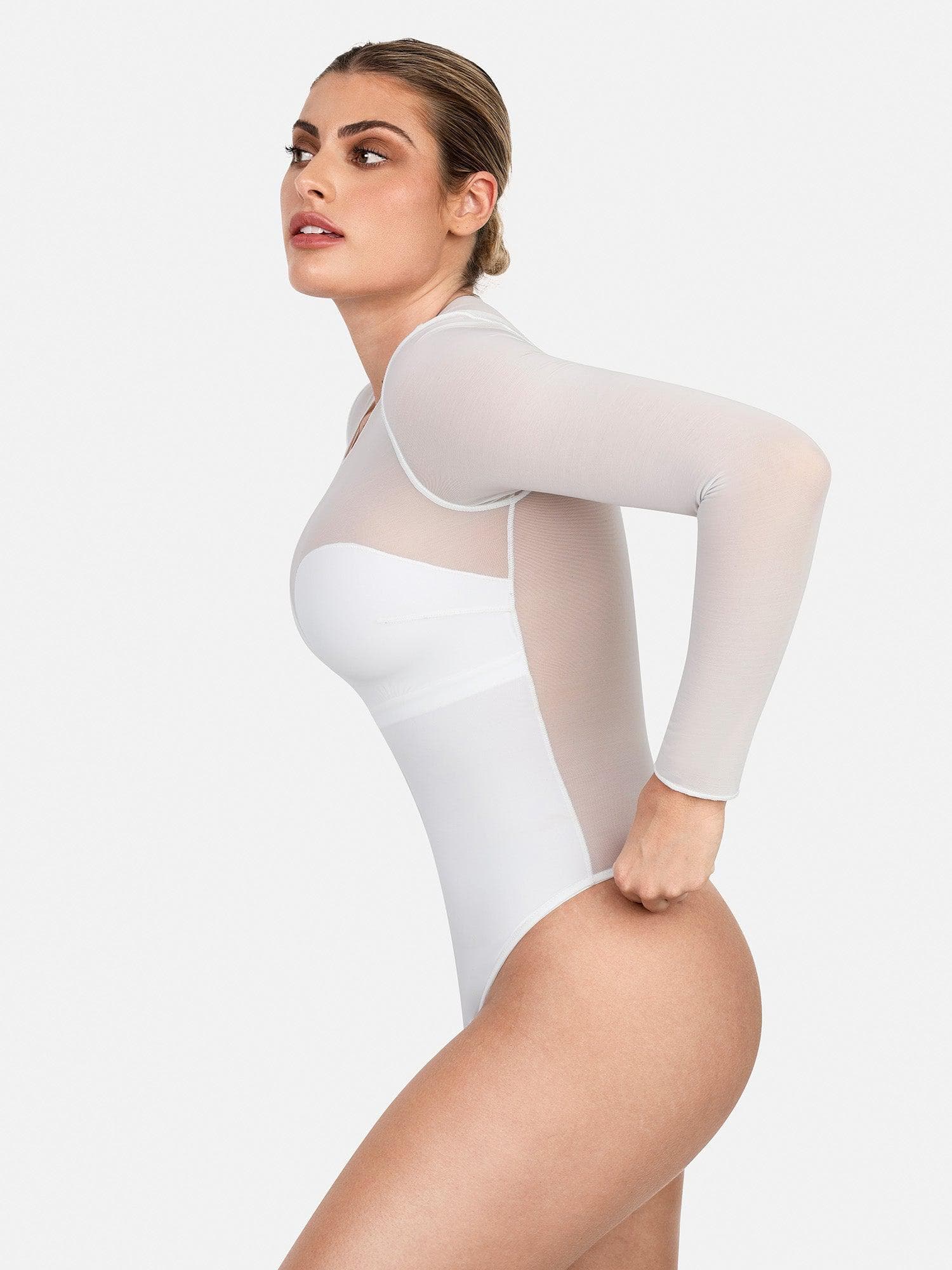 Shapewear Illusion Mesh Slimming Thong Bodysuits - Image 45