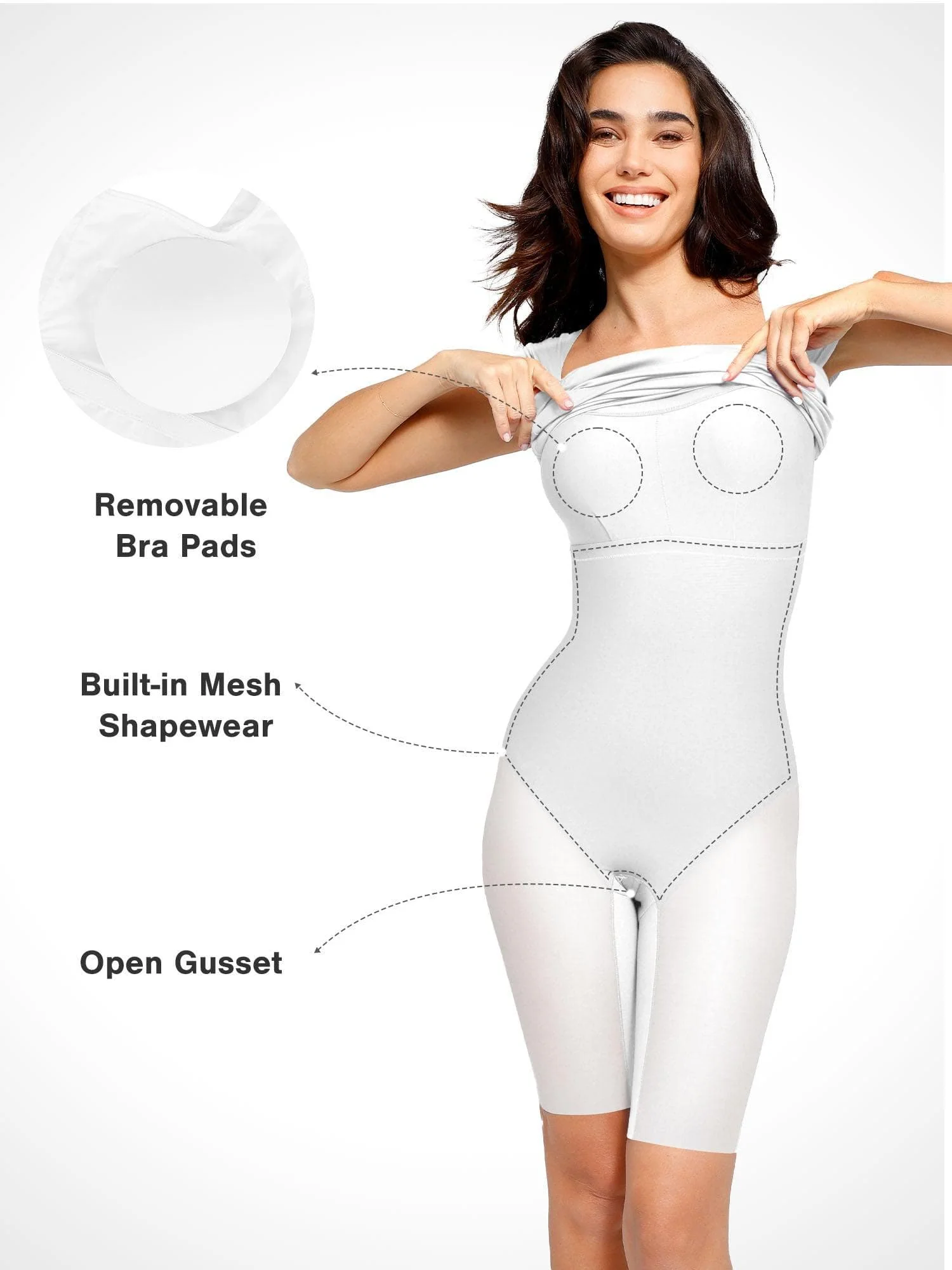 Shapewear Short Sleeve Low-Back Bodycon Midi Dress - Image 15