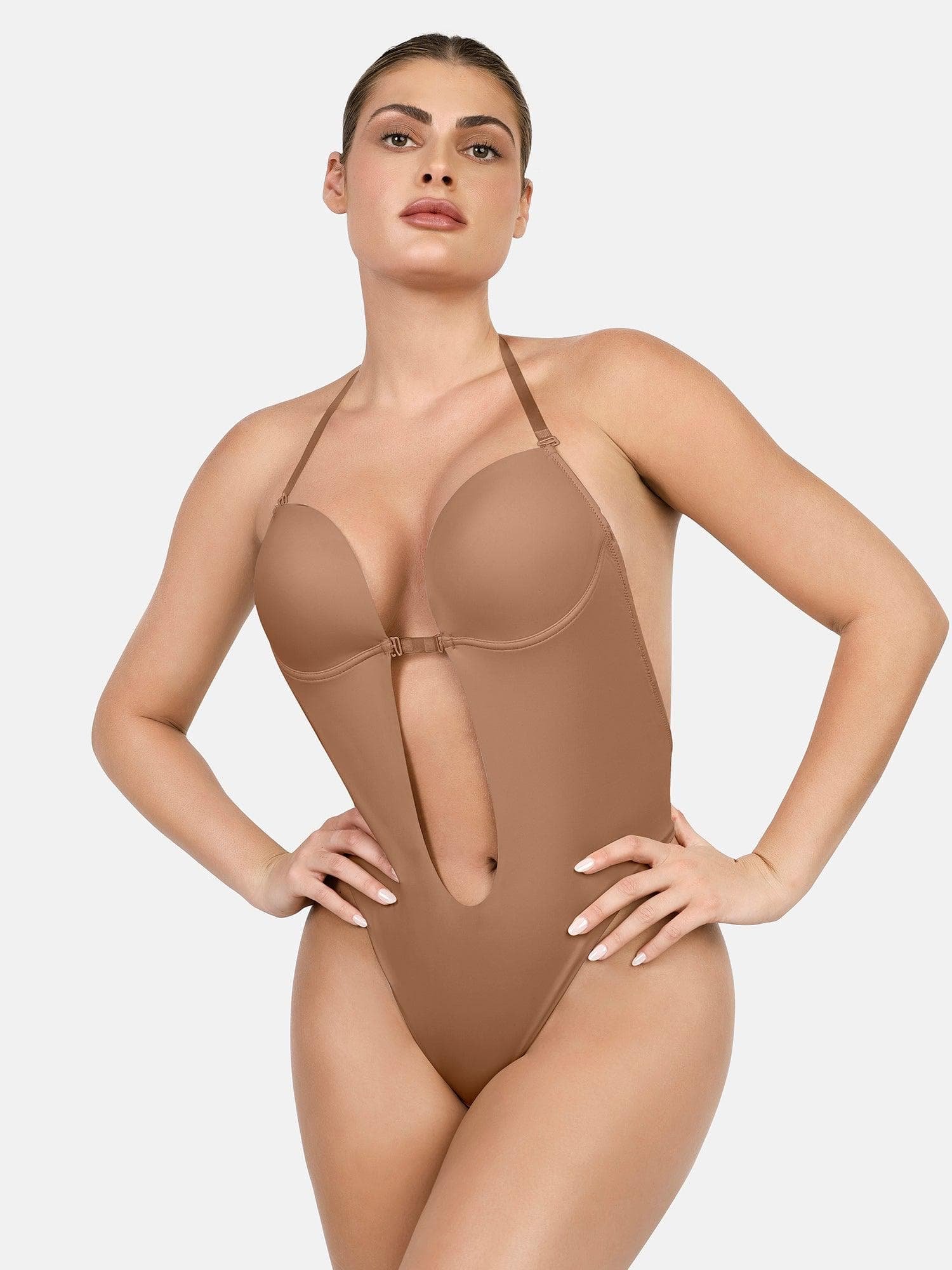 Shapewear Halter Strap Deep U Sculpting Backless Bodysuit - Image 12
