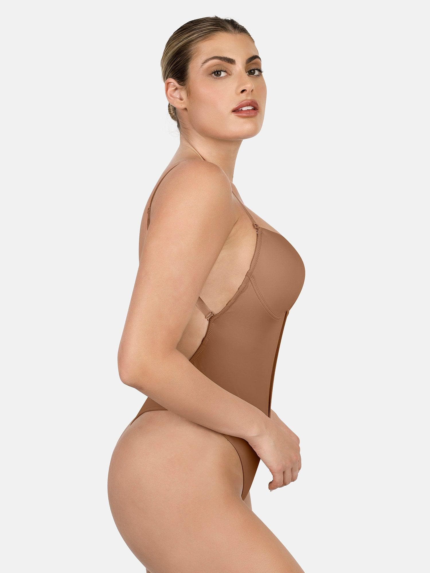 Shapewear Halter Strap Deep U Sculpting Backless Bodysuit - Image 15