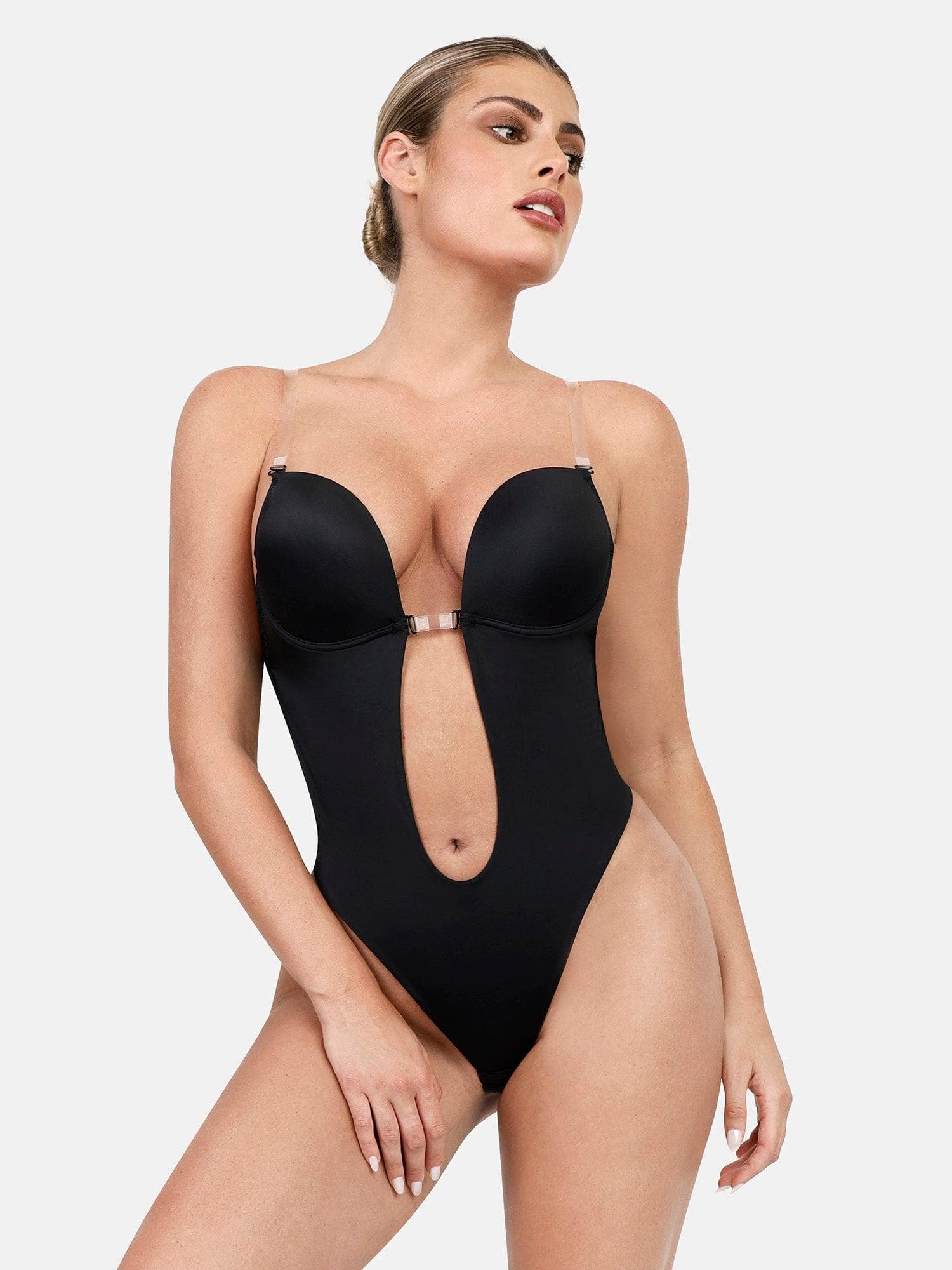 Shapewear Halter Strap Deep U Sculpting Backless Bodysuit - Image 8